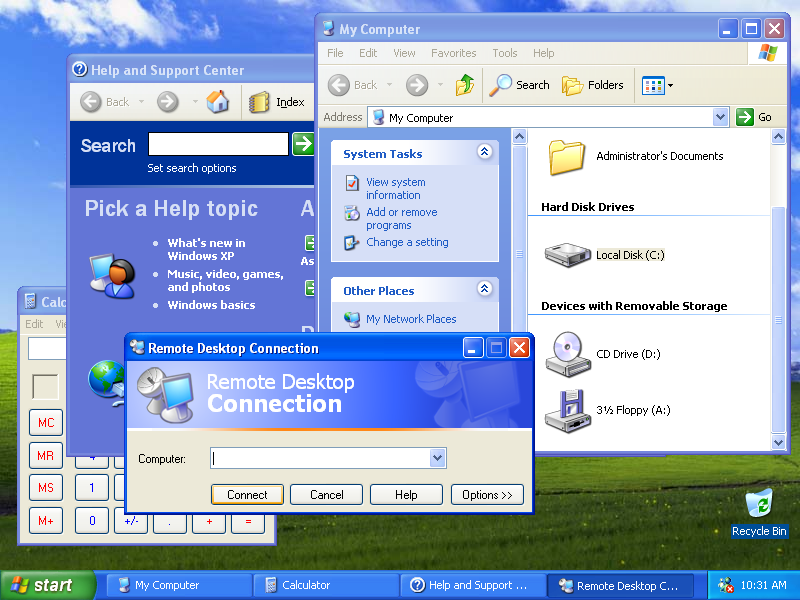 Windows XP Application window