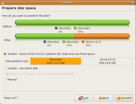 Ubuntu Disk Partition