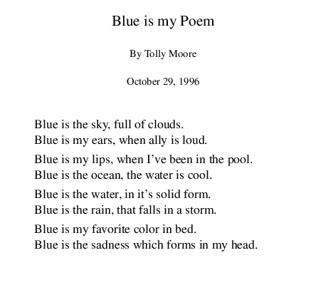 Tolly Poem