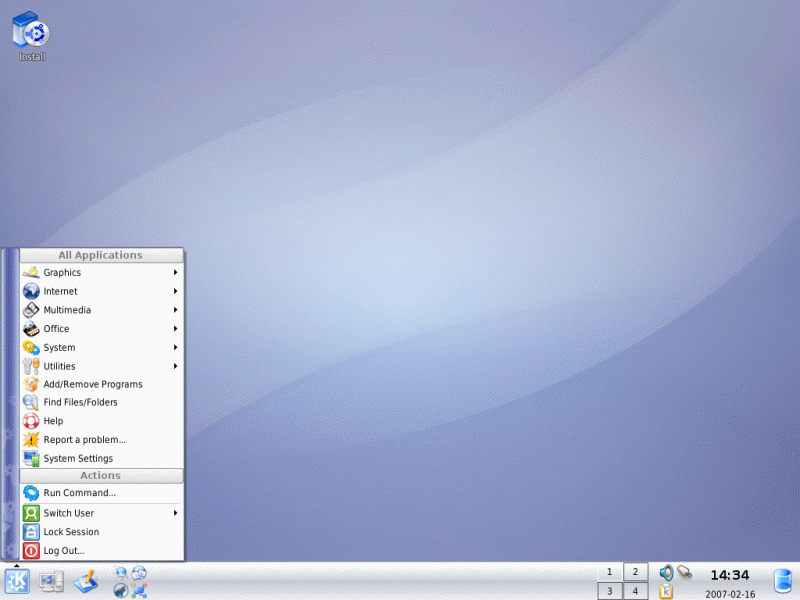 Linux KDE Start Menu