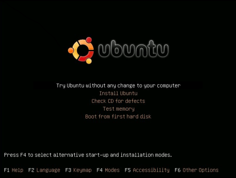 Ubuntu Opening Screen